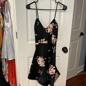 Black Floral Mini Dress